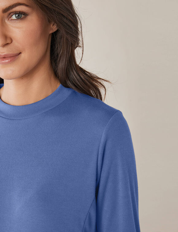 T-shirt thermique col montant - manches longues (bleu jean)