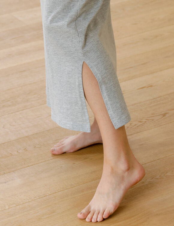 Chemise de nuit longue manches longues, imprim&eacute; &laquo;sublime&raquo; (gris chin&eacute;)