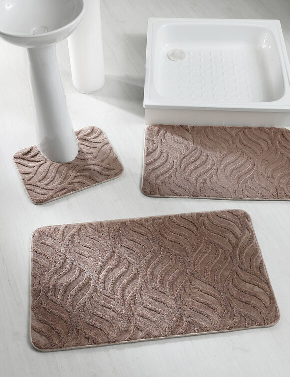 Tapis de bain reli&eacute;f&eacute; effet "flamme" (gr&egrave;ge)