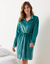 Robe de chambre velours courte ouverture zippée (céladon)