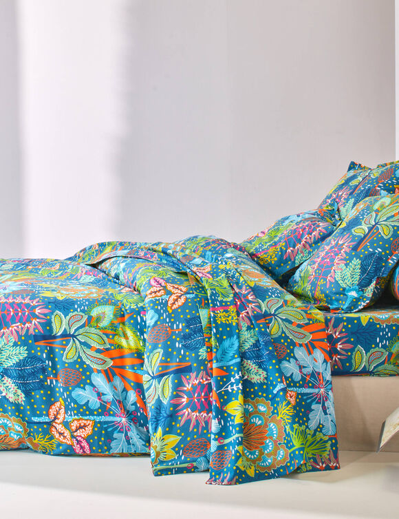 Linge de lit Laureline coton (bleu)