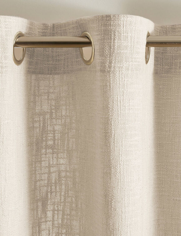 Gordijn met zadelmakerssteek (ivoorkleur)