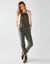 Effen 7/8-broek met taps toelopende pijpen (kaki)