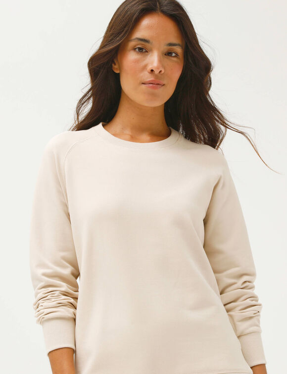 Sweat en molleton, longueur tunique (sable)