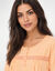 Chemise de nuit longue manches longues unie (p&ecirc;che)