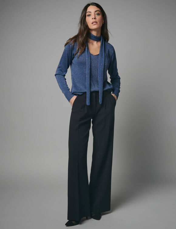 Pantalon large taille haute. (noir)