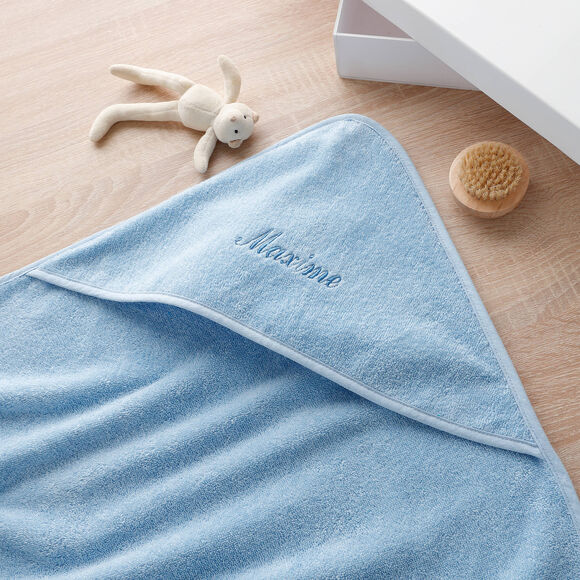 Cape de bain b&eacute;b&eacute; personnalisable (bleuet)