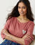 T-shirt marini&egrave;re manches longues, brod&eacute; "c&oelig;ur" uni ou imprim&eacute; l&eacute;opard (bois de rose)