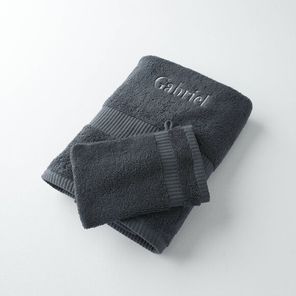 Collection serviettes de bain 640 g/m2 personnalisables confort extra moelleux (carbone)