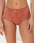 Culotte taille haute forme maxi en microfibre et dentelle Sardara - lot de 2 (bois de rose)