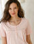 Chemise de nuit longue manches courtes unie (rose)