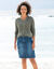 Vest met rits in patenttricot met mohairtouch (kaki)