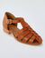 Sandales en cuir petit talon (caramel)