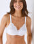 Emily-beha met satijnachtige stof en borduursels &ndash; met beugels (wit)