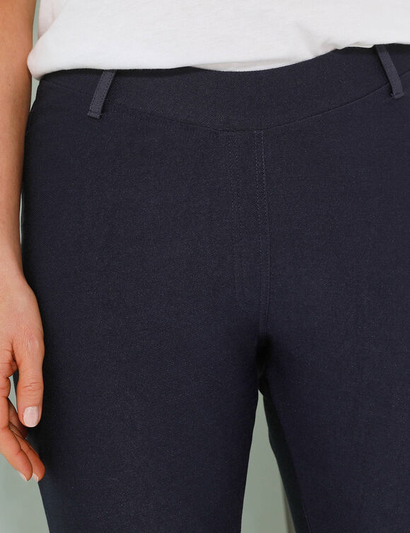 Pantalon maille confort, taille élastiquée (marine)