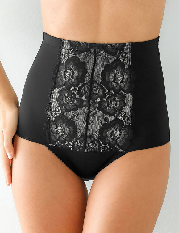 Gaine serre-taille dentelle amincissante (noir)