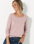 Effen T-shirt met ronde hals en lange mouwen (parmaroze)