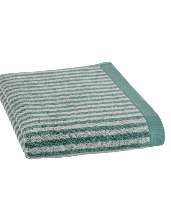 Serviette éponge coton fine rayure 500 g/m² (bleu / blanc)