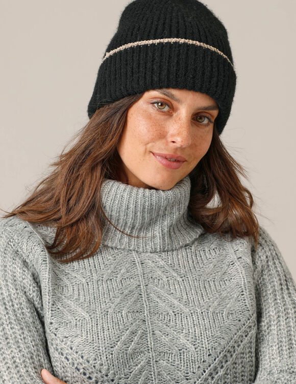Bonnet détails brillants (zwart)