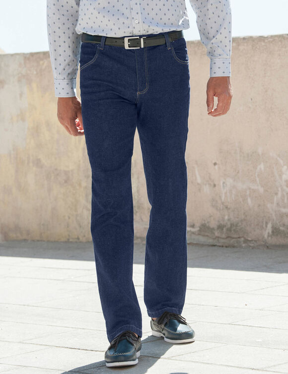 Jean droit ceinture &eacute;lastiqu&eacute;e - L32 (brut)