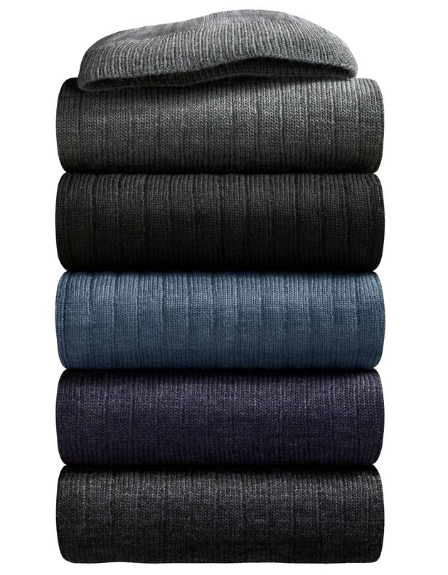 Chaussettes 90% laine - lot de 2 paires (bleu jean)