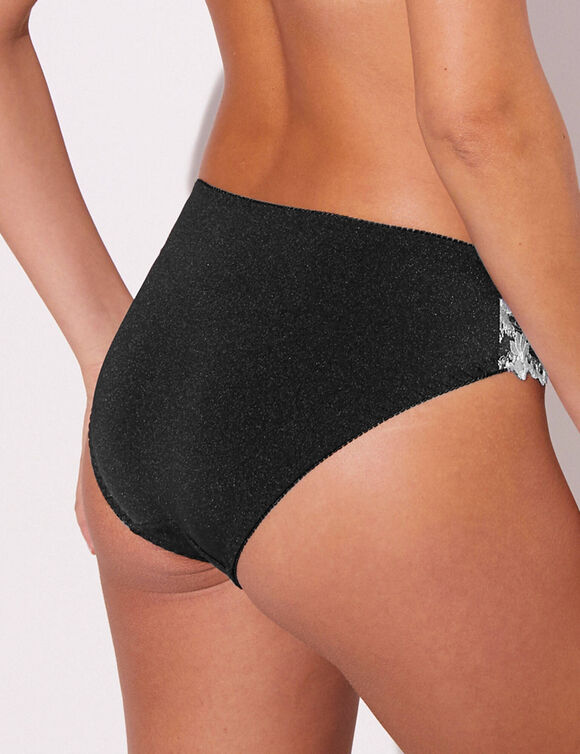Culotte maille satinée et tulle brodé Calenca (noir)