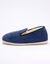 Stille pantoffels in velours met wolvoering (marineblauw)