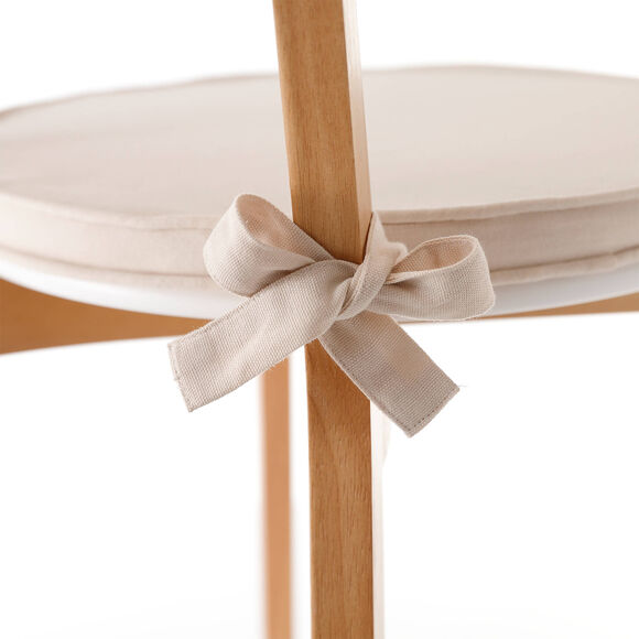 Coussin d'assise uni rond bachette (naturel)