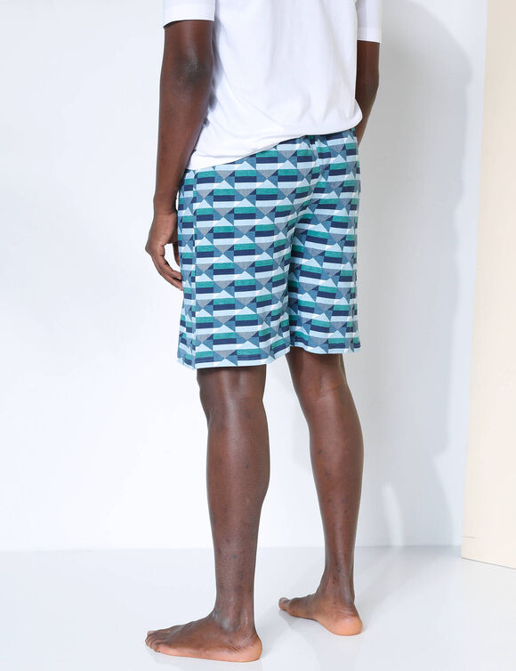 Bedrukte pyjamashort in katoen (blauw / groen)