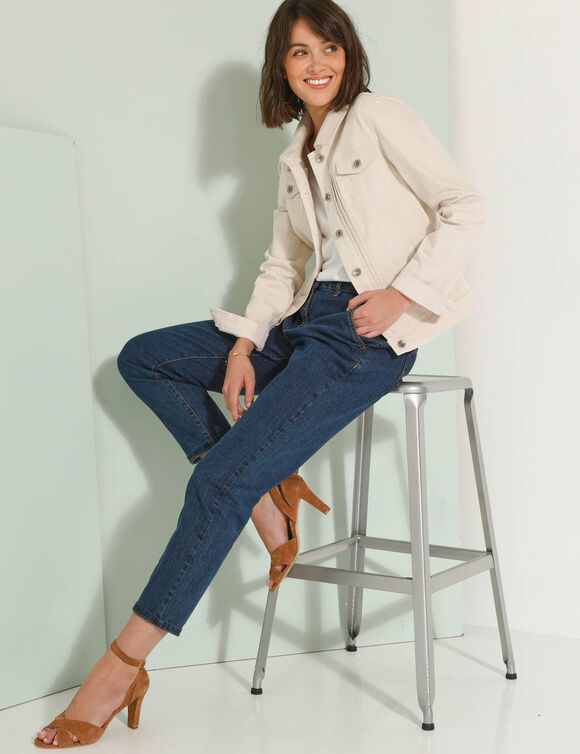 Veste boutonn&eacute;e plis fantaisie (&eacute;cru)