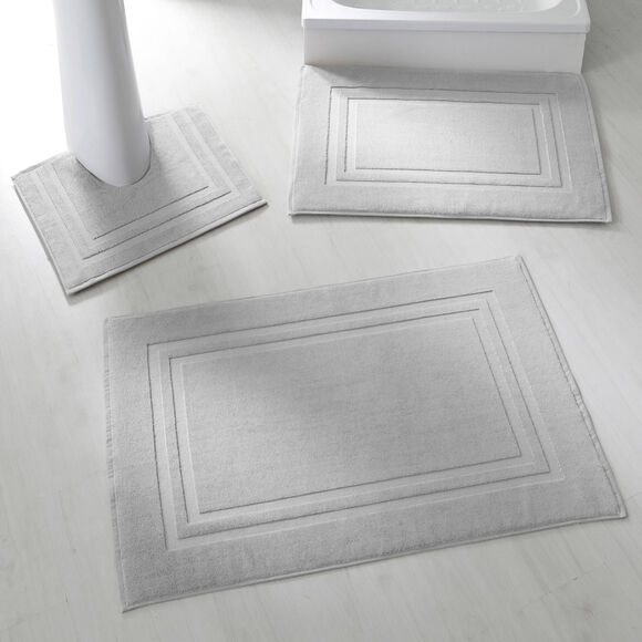Tapis de bain éponge double liteau (gris)