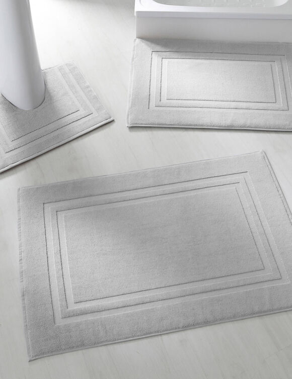 Tapis de bain éponge double liteau (gris)