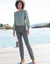 Pantalon droit, poches plaquées (kaki)