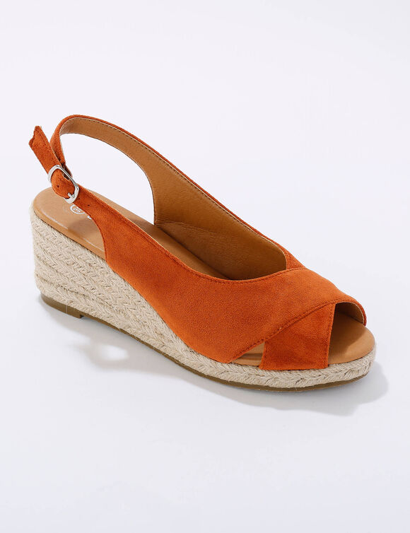 Touw sleehakken met open hiel en teen  (terracotta)