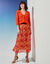 Vest met V-hals, ajourtricot met mohairtouch (oranje)