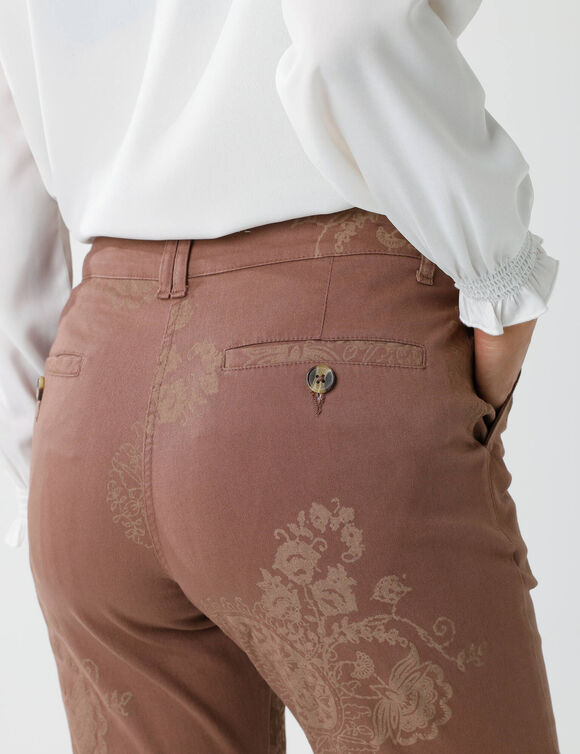 Pantalon imprimé cachemire (taupe)