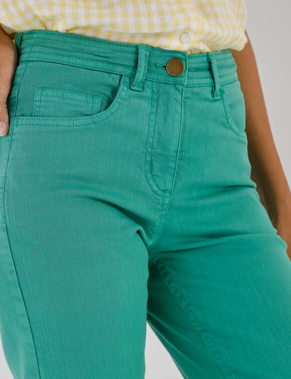 Pantacourt droit sculptant, renfort gainant (vert)