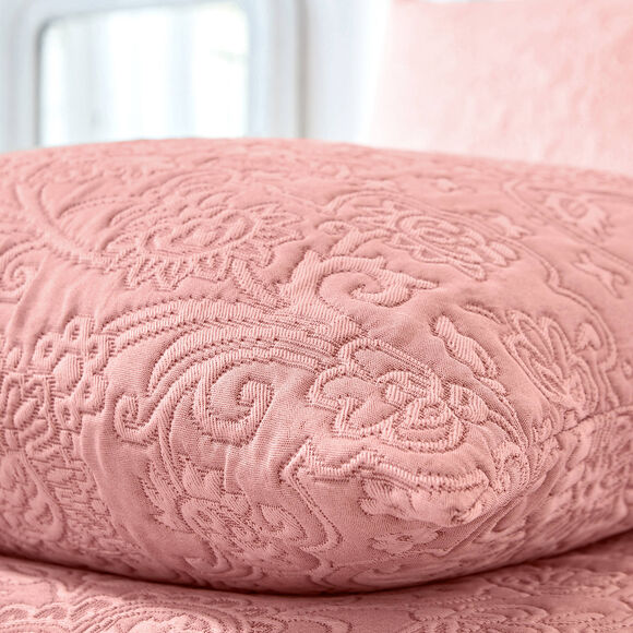 Jet&eacute; de lit uni style boutis M&eacute;lissa (bois de rose)