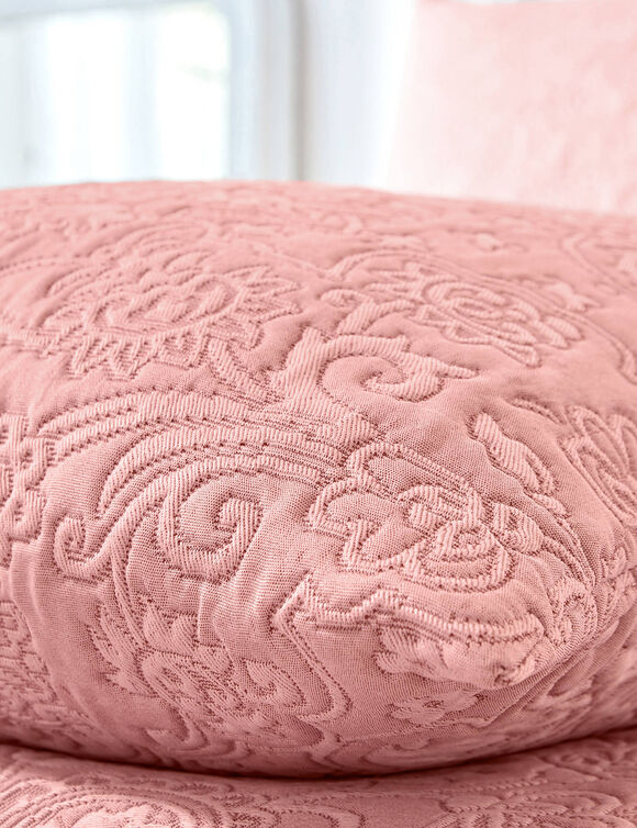 Jet&eacute; de lit uni style boutis M&eacute;lissa (bois de rose)