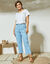 Rechte 7/8-broek met stretch (blauw)