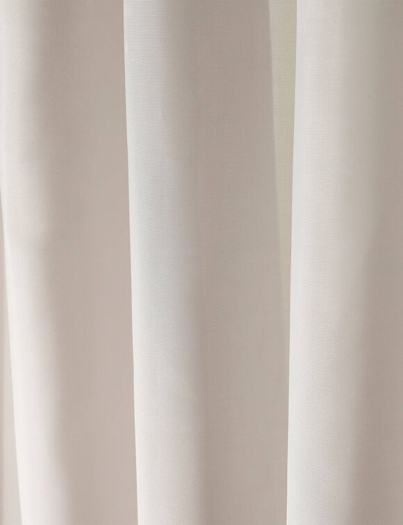 Effen voilegordijn met lussen (parelgrijs)