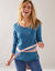 Effen T-shirt met ronde hals en lange mouwen (Pruisisch blauw)