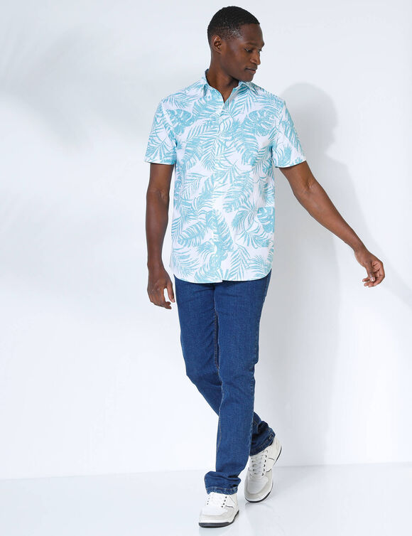 Chemise imprimée manches courtes (turquoise)