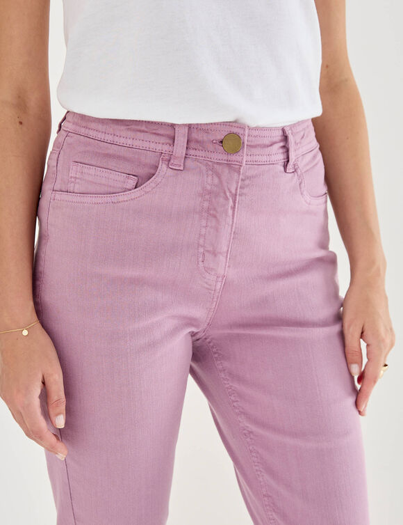Pantalon droit sculptant, renfort gainant (lilas)