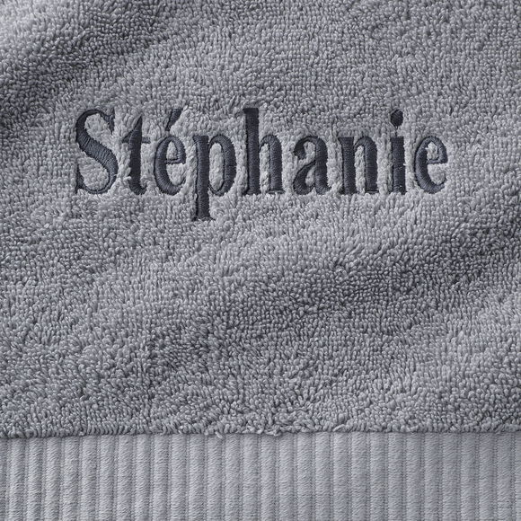 Collection serviettes de bain 640 g/m2 personnalisables confort extra moelleux (gris)