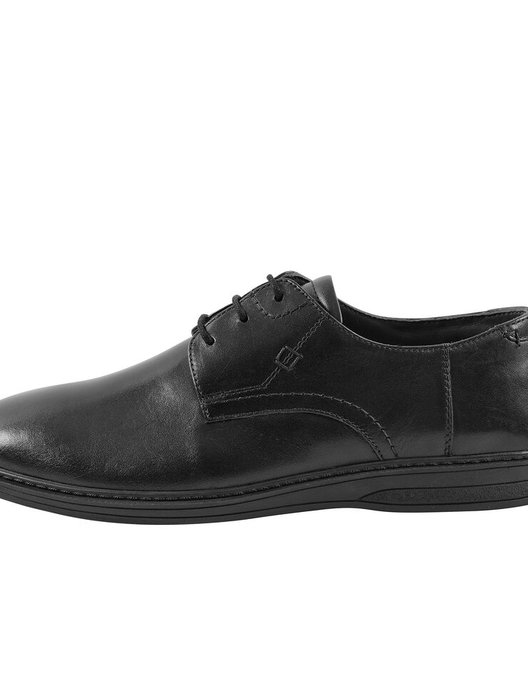 Derbies lacés croûte de cuir, noir Derbies lacés croûte de cuir, noir, hi-res image number 1