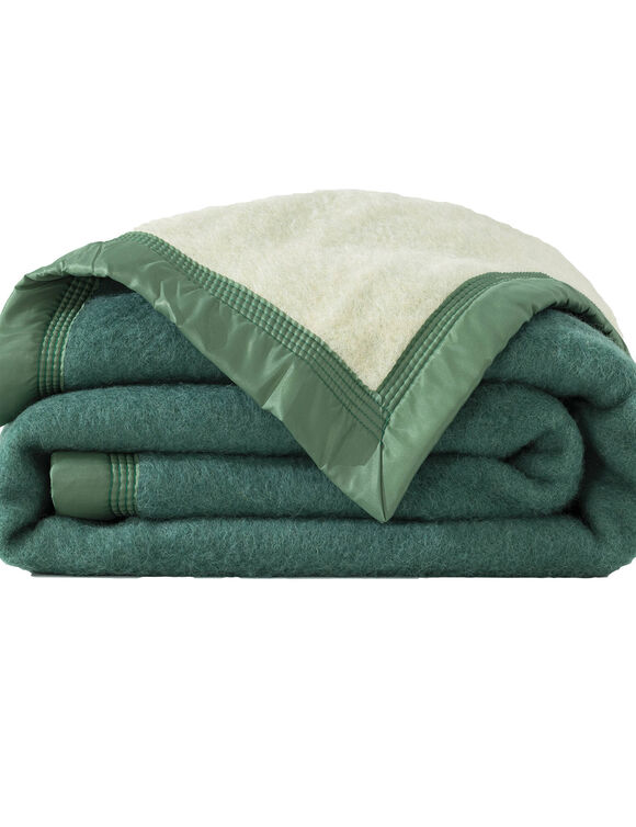 Tweekleurig deken in wol 600g/m2 (groen)