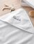 Badcape voor baby, personaliseerbaar (wit)