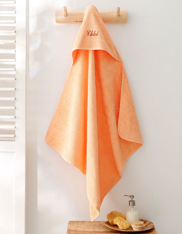 Cape de bain bébé personnalisable (abricot)