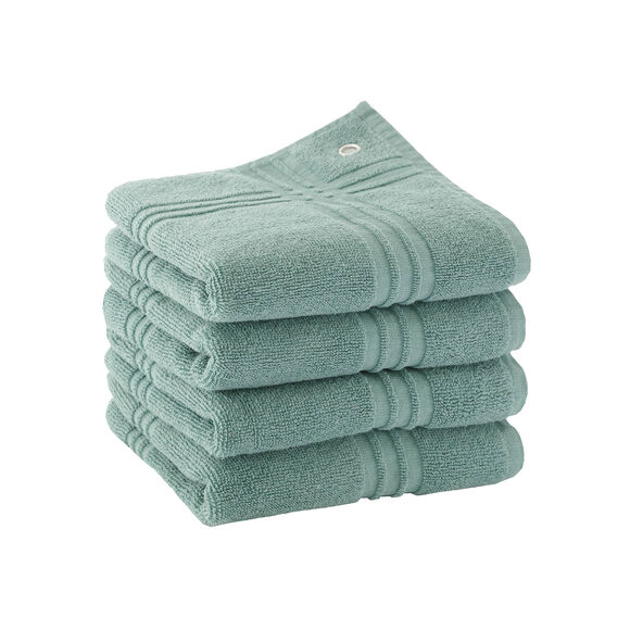 Vierkante absorberende handdoek in badstof - set van 4 (eucalyptus)